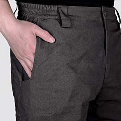 Pantalones tácticos negros 2 bolsillos delanteros inclinados