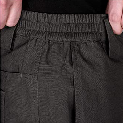Pantalones tácticos negros elásticos parciales en la cintura