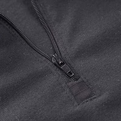 Camisa de combate gris Cremallera de cuarto