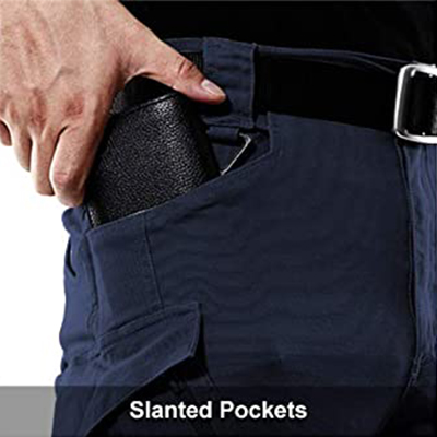 Pantalones tácticos militar azul marino bolsillos inclinados