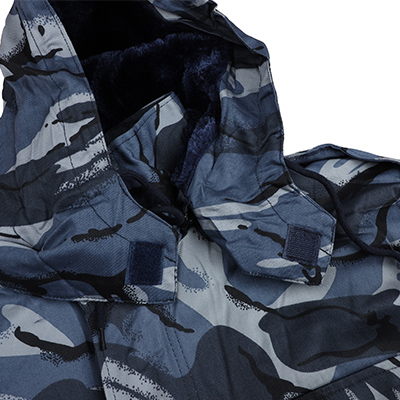 Chaqueta Militar Capucha Azul