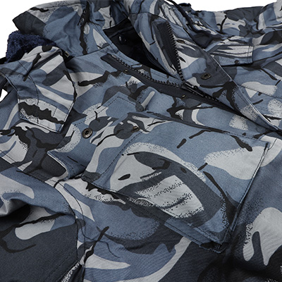 Chaqueta Militar Azul Bolsillo con cierre a presión
