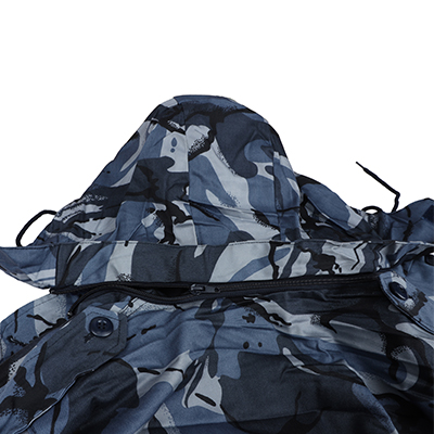 Chaqueta Militar Diseño Capucha Desmontable Azul