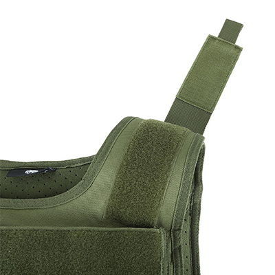 Chaleco portaplacas verde militar modular Ajuste de hombro con aro y lazo