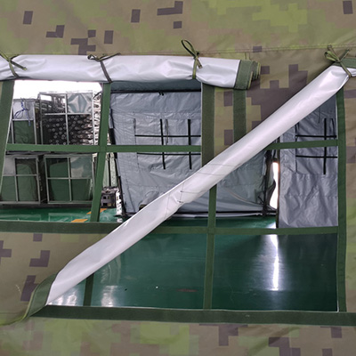 Carpa militar Diseño de ventana humanizado