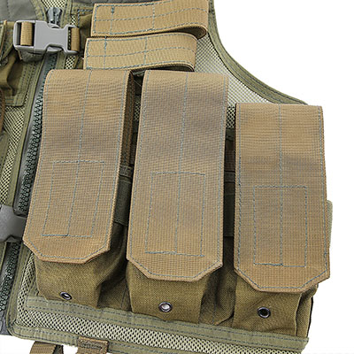 Chaleco táctico de malla militar Triple Mag Pouch