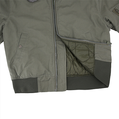 Chaqueta bomber de vuelo militar Dobladillo elástico