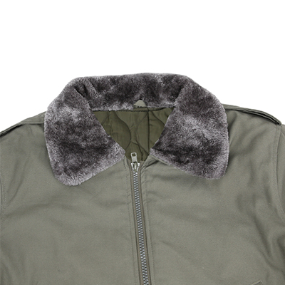 Chaqueta bomber de vuelo militar con cuello de forro polar