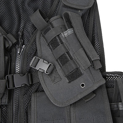 Chaleco táctico de dibujo cruzado de malla Funda para pistola en el pecho