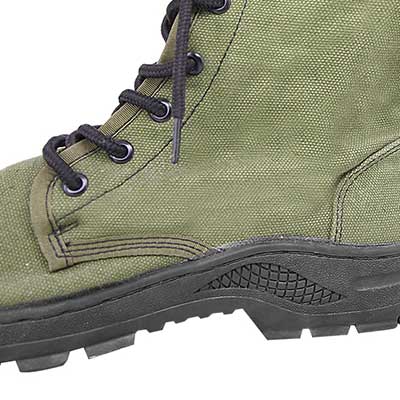 Tecnología de puntada y pegamento para botas militares