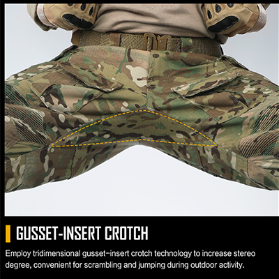 Pantalones tácticos de combate G3 Entrepierna elástica con refuerzo de diamante