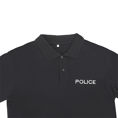 Polos de policía personalizados negros con tapeta puesta